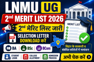 Read more about the article LNMU UG 2nd Merit List 2026 Out: BA BSc BCom Selection Letter, Merit List PDF Download