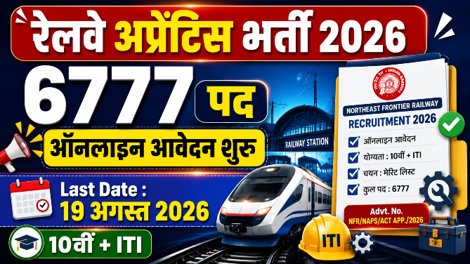 You are currently viewing Railway NFR Apprentice Recruitment 2026 Apply Online for 6777 Posts | NFR Apprentice Online Form 2026