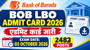 Read more about the article BOB LBO Admit Card 2026 Out, Exam Date 03 October, Download Link