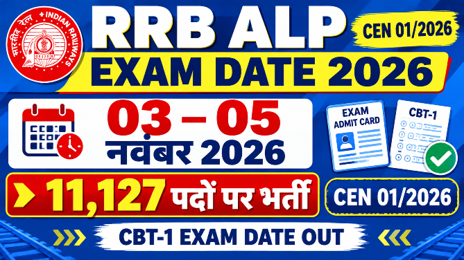 You are currently viewing RRB ALP Exam Date 2026: 03 से 05 नवंबर तक होगी परीक्षा, 11127 पद